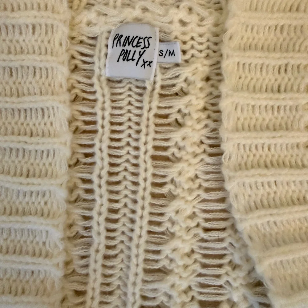 Princess Polly Cable Cardigan Cream / Size S/M - Picture 5 of 6